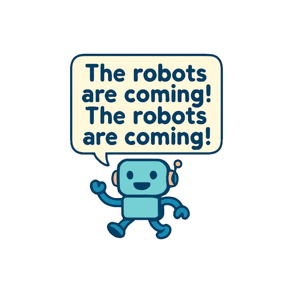 A friendly robot waving