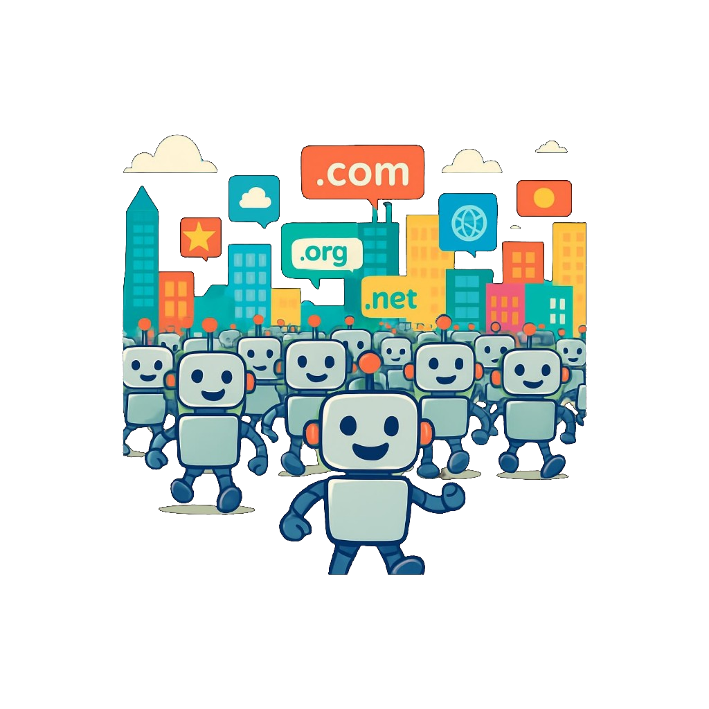 A crowd of friendly robots